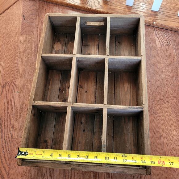 Vintage-look Wooden Compartment Crate Box - Picture 5 of 9